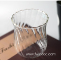 ribbed 400 ml tea cup tumbler glass set